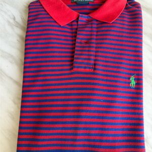 Ralph Lauren Kids Red and Blue Striped Polo Shirt